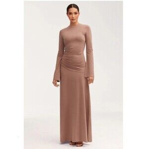 NWT Veiled Collection Natalie Ruched Jersey Maxi Dress Sz S NWT